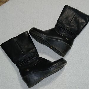 Keen Kate Slouch Black Wedge Boots Size 6